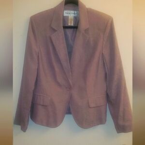 Rena Rowan lilac brocade skirt suit, sz 14